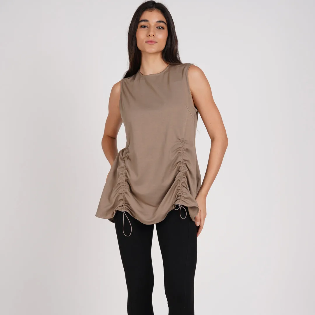 Dahlia Sleeveless Ruched Top