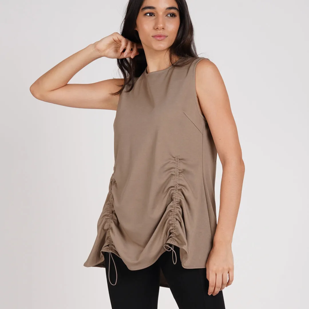 Dahlia Sleeveless Ruched Top