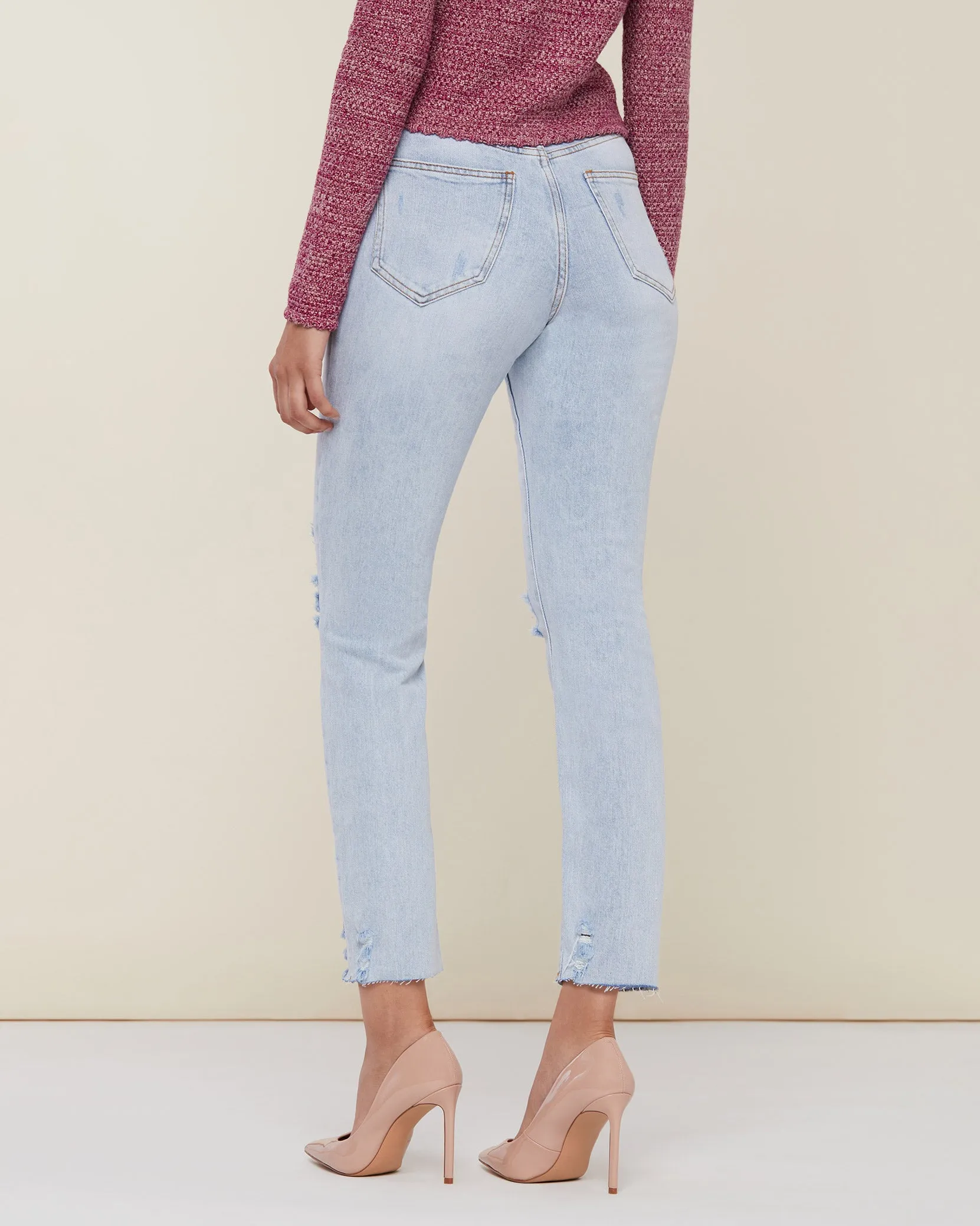 Distressed Straight Leg Jean