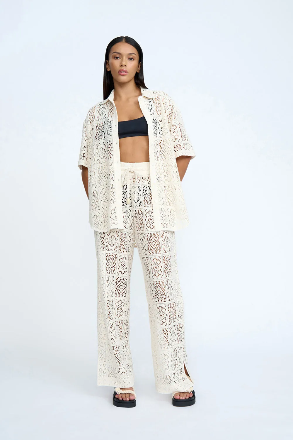 Drifter Lace Pant | Final Sale - Ecru