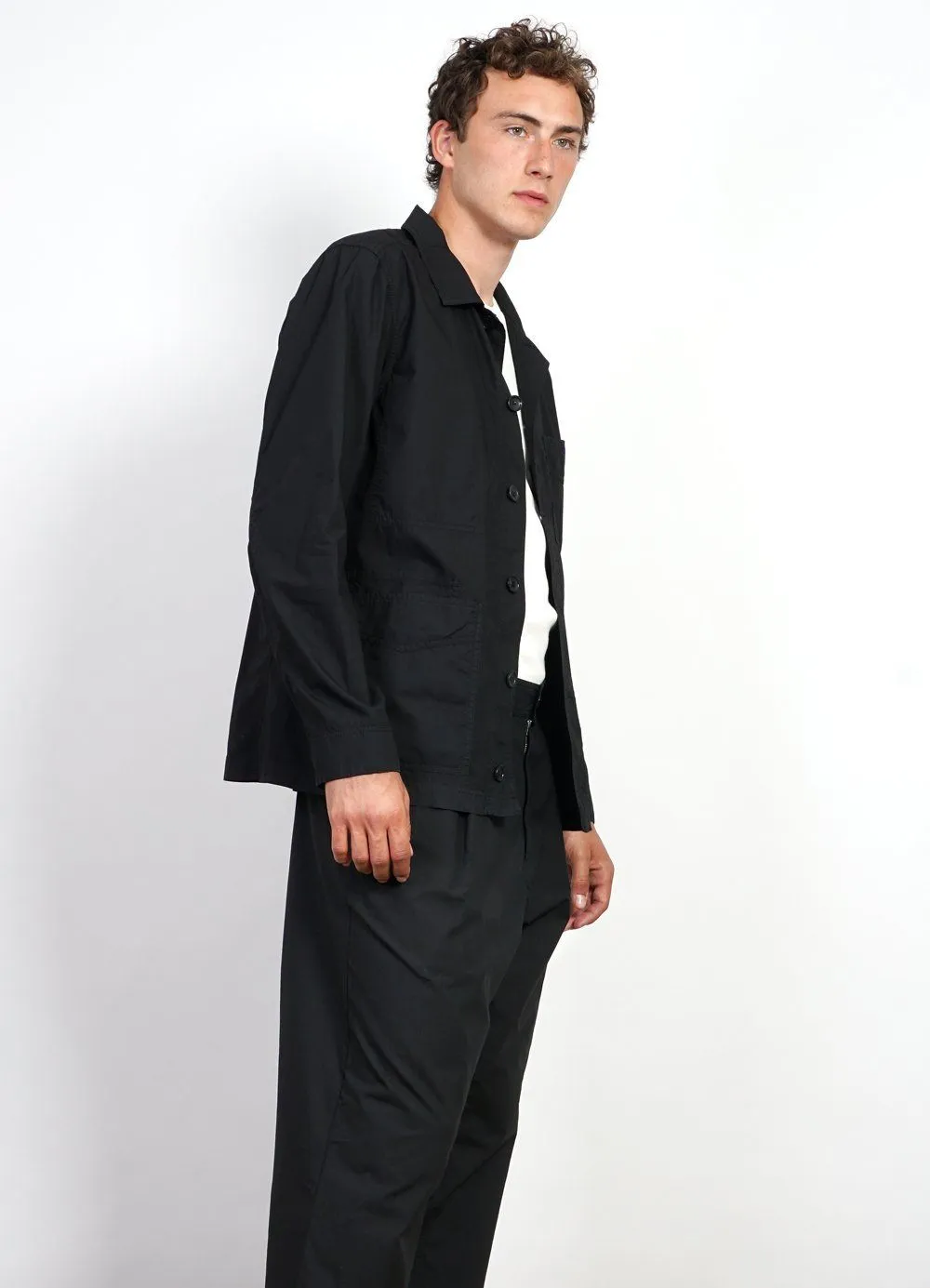 EIGIL | Light Wide Cut Summer Trousers | Black