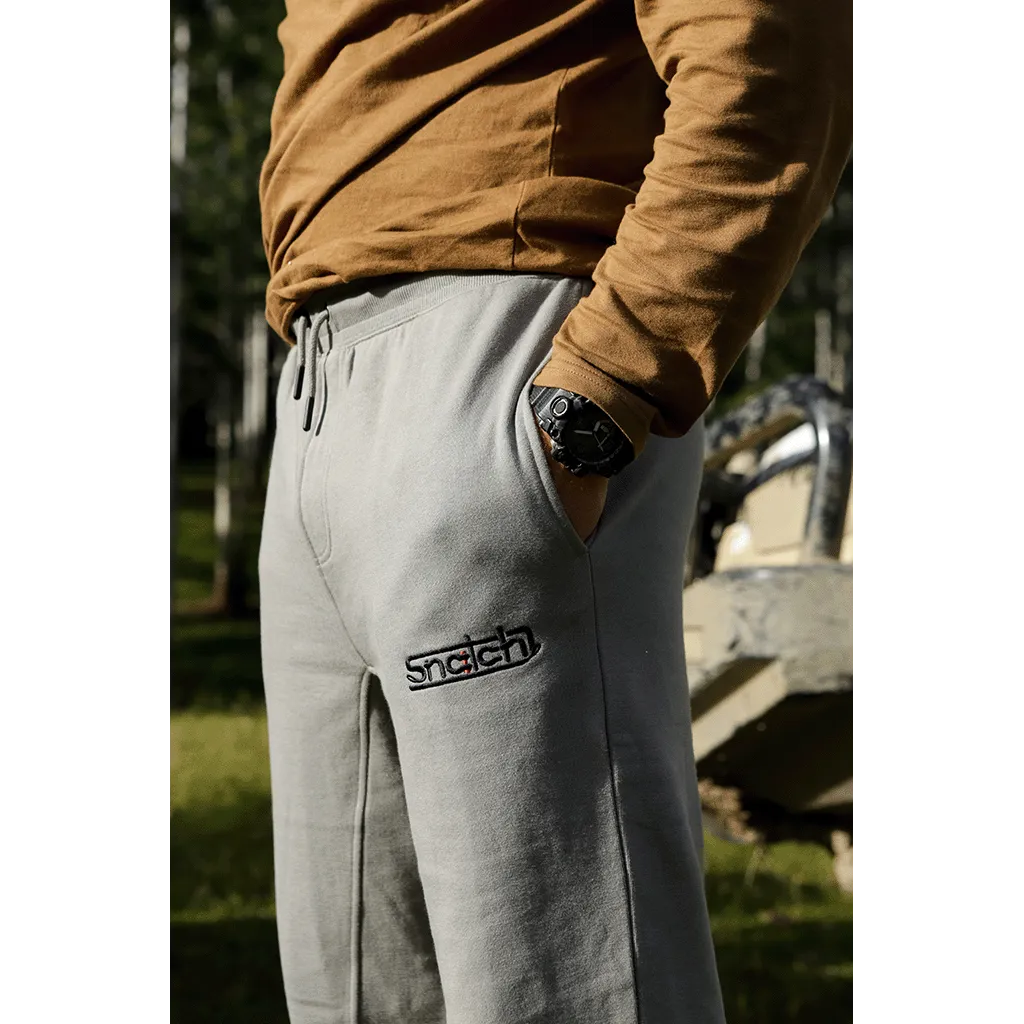 Embroidered Track Pants Slim Dirty Stone