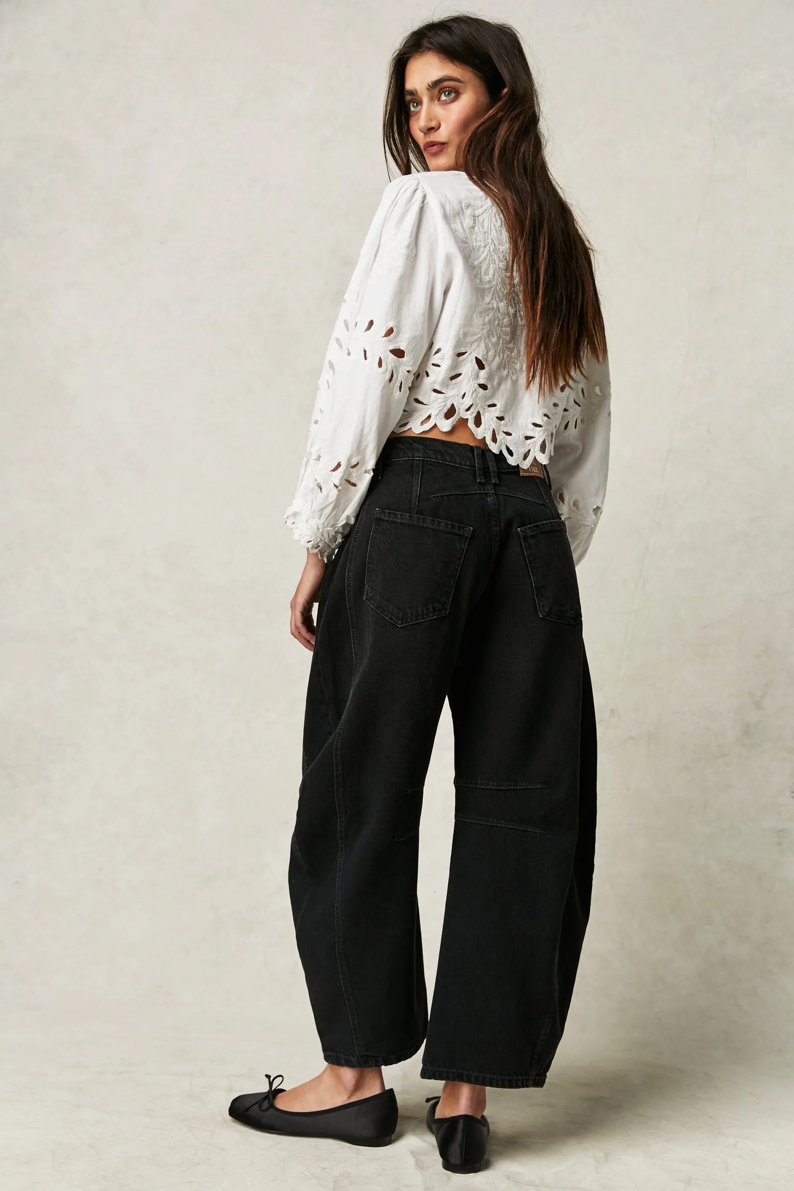 Free People Good Luck Mid Rise Barrel Jeans