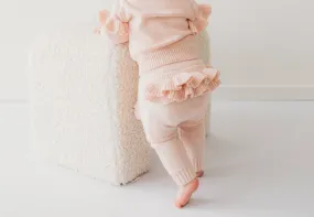 Frilly Knit leggings - Blush