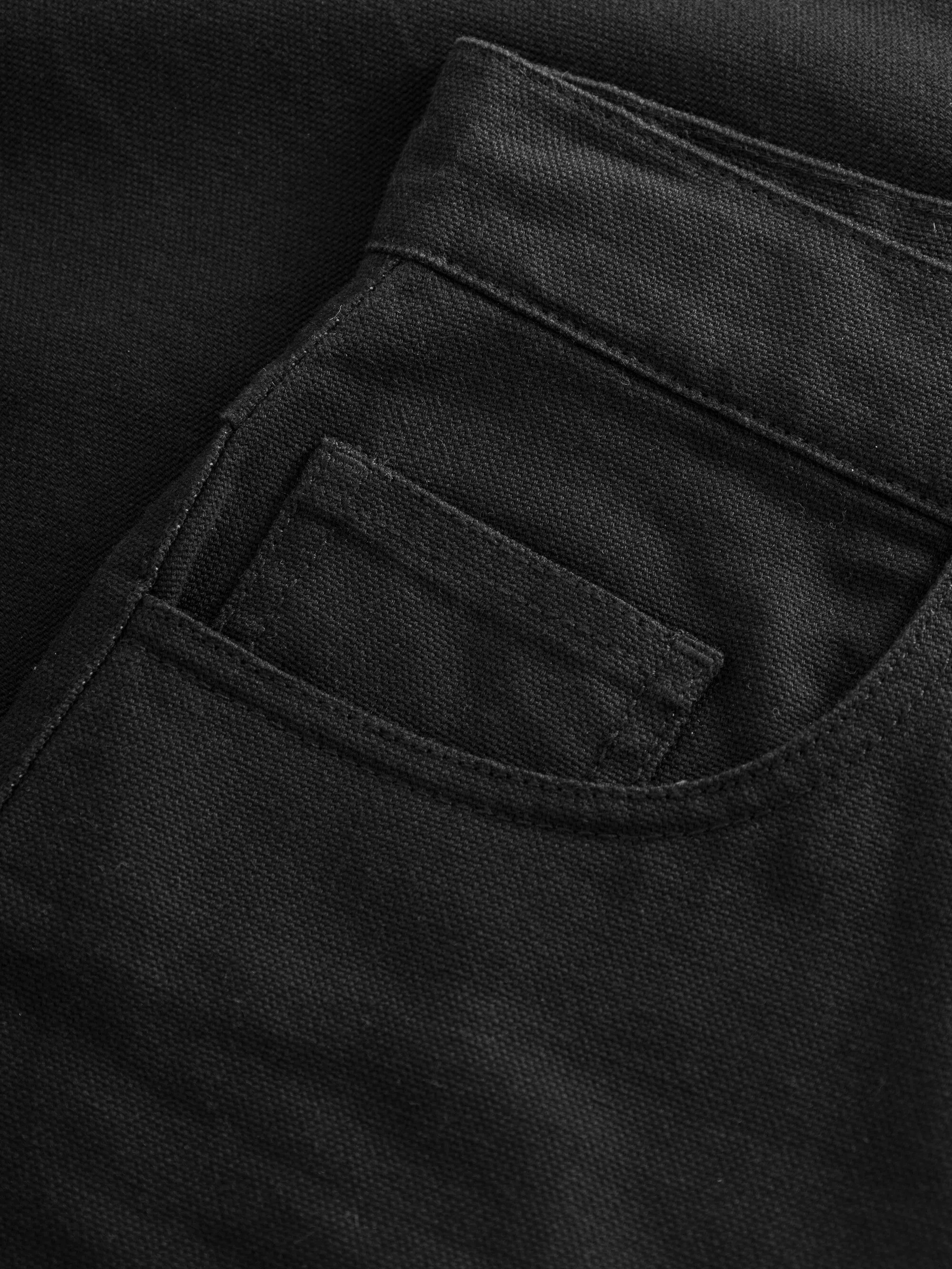 GALE straight mid-rise canvas 5-pocket pants - Black Jet