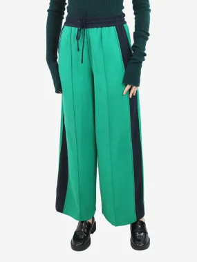 Green side-stripe trousers - size UK 8