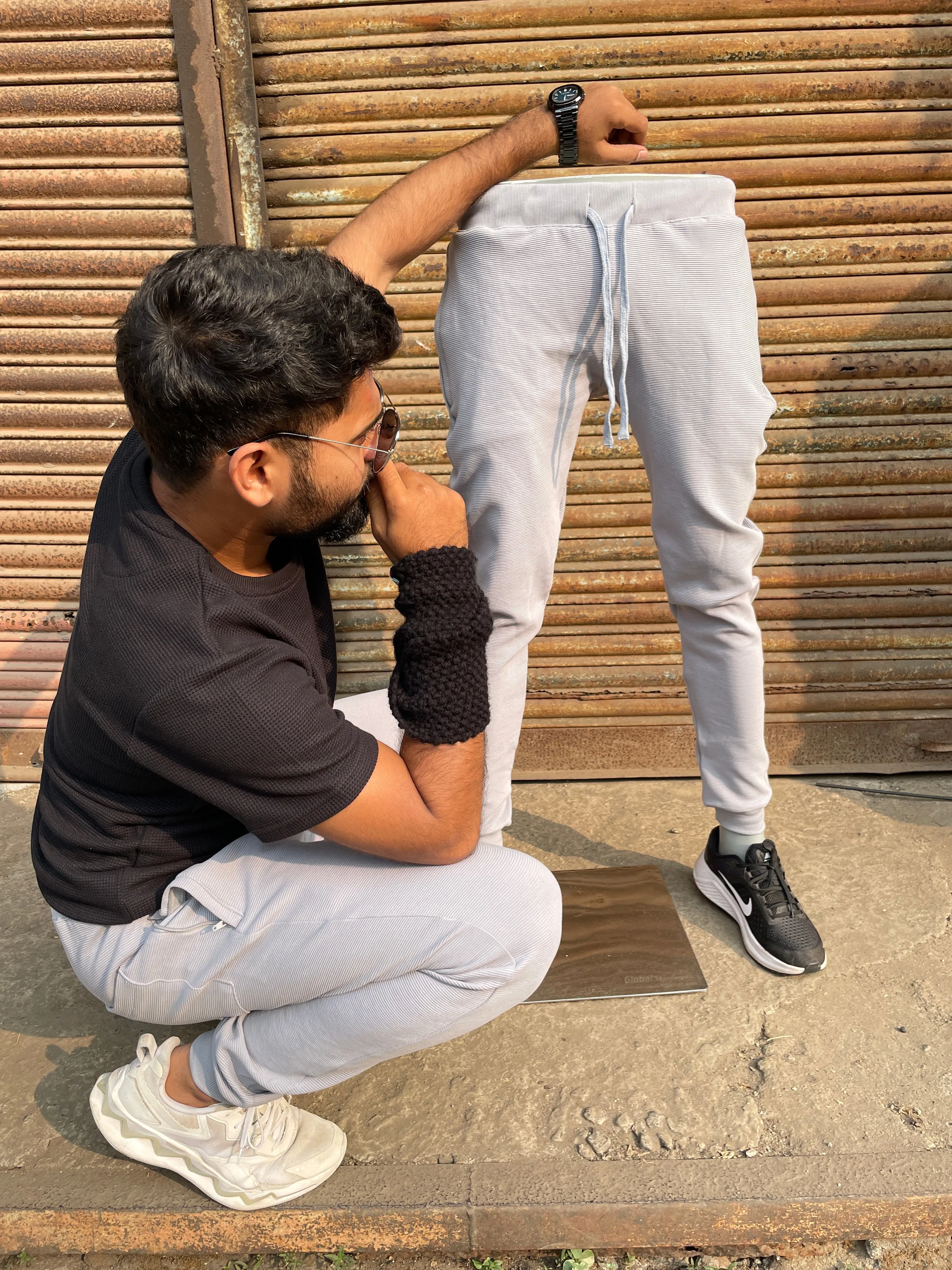 Grey Cord Joggers