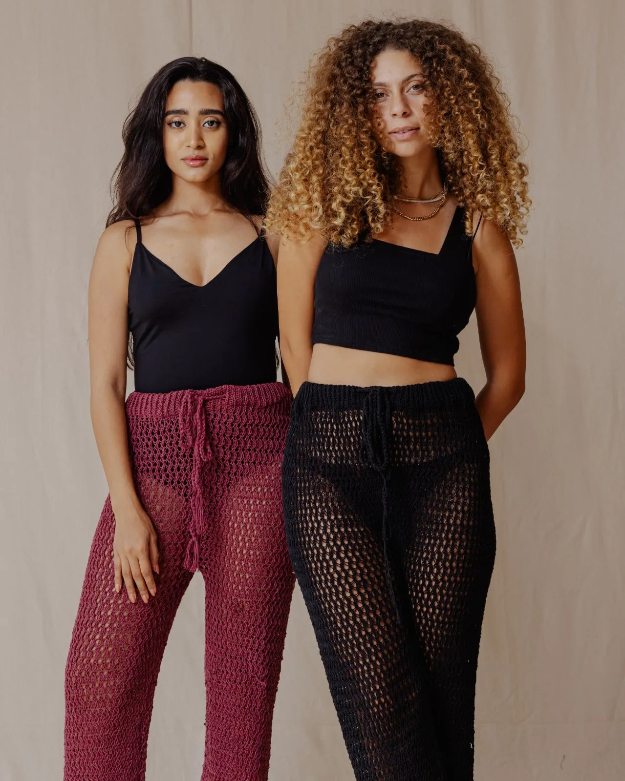 Handmade Crochet Pants Burgundy