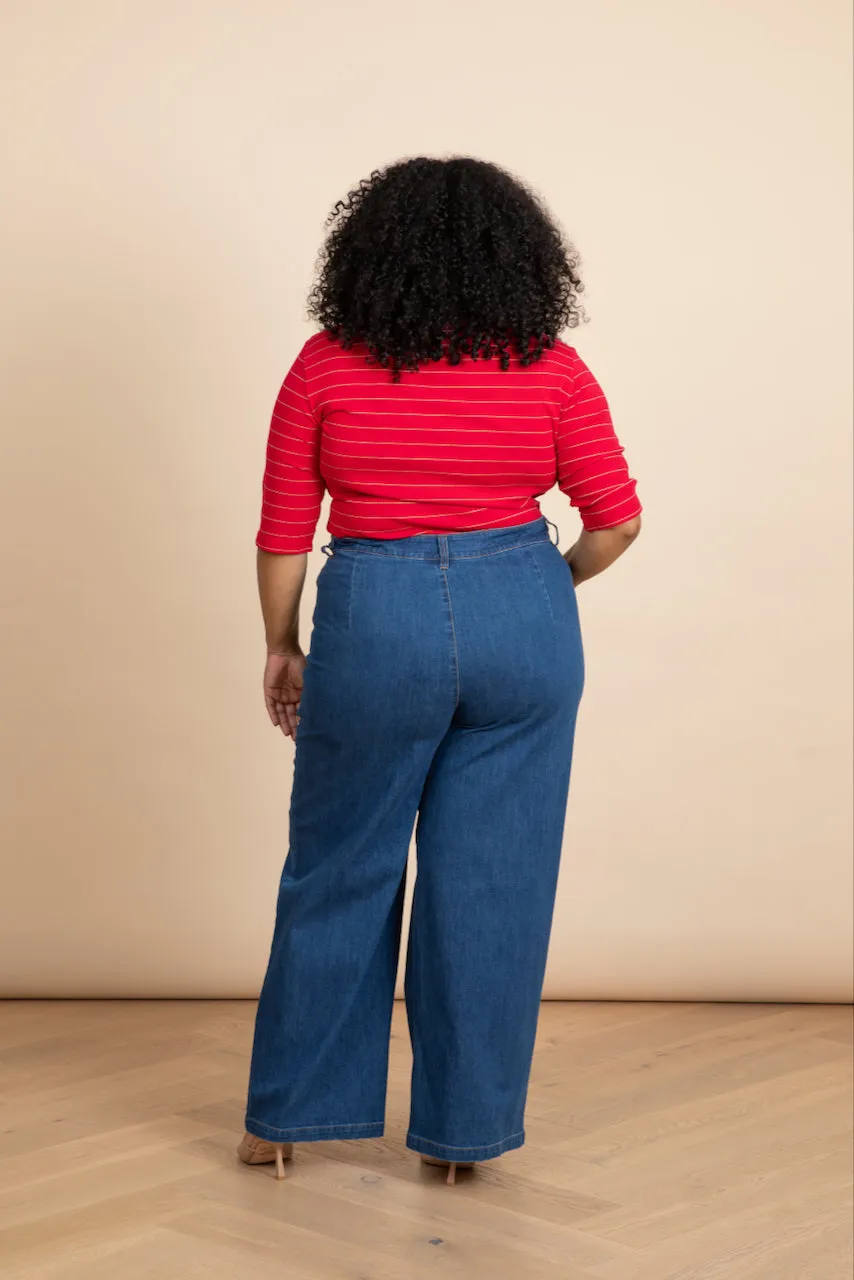 High Waisted Denim Pants (Vintage Wash)