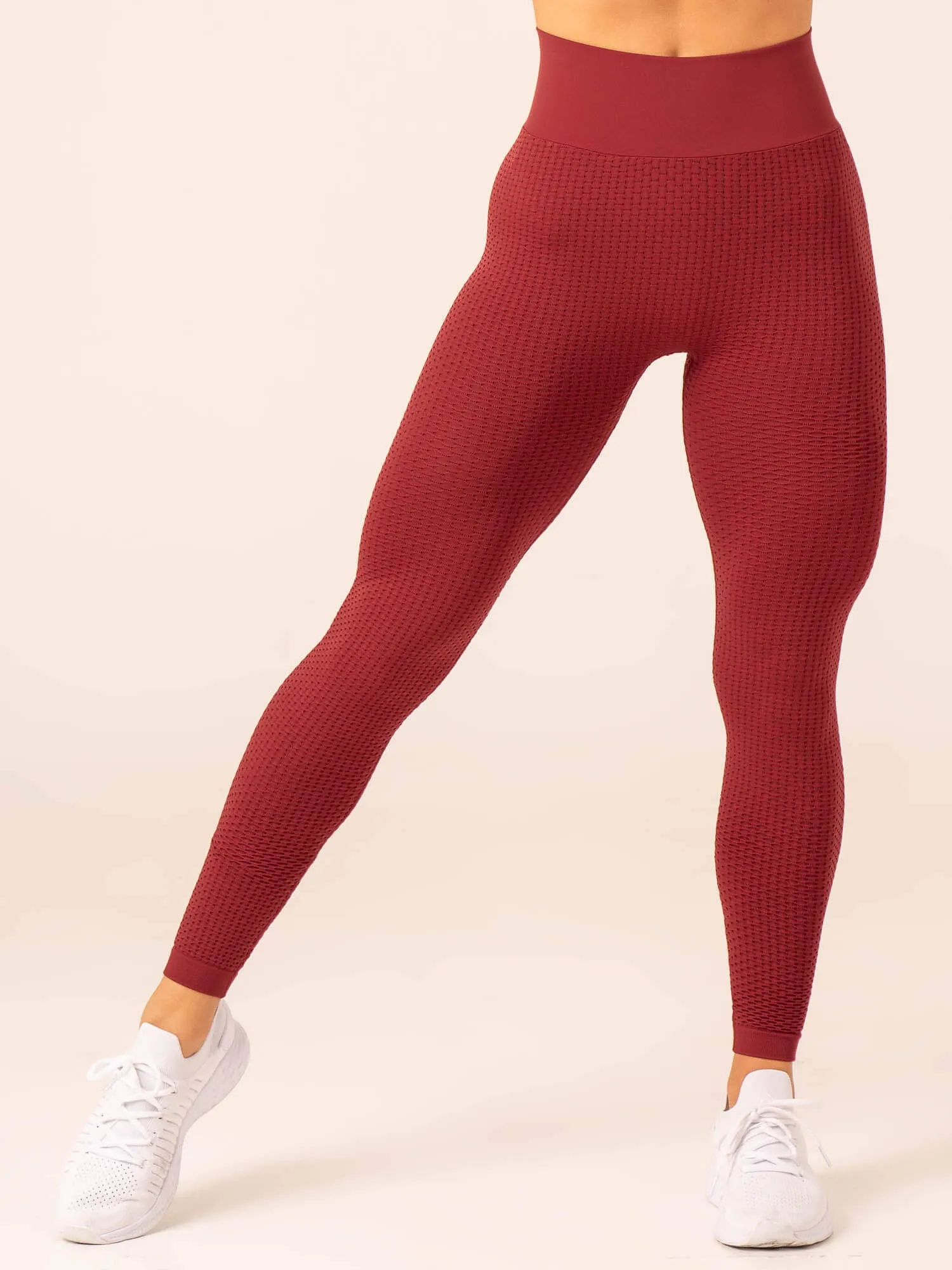 Honeycomb Scrunch Seamless Leggings - Berry