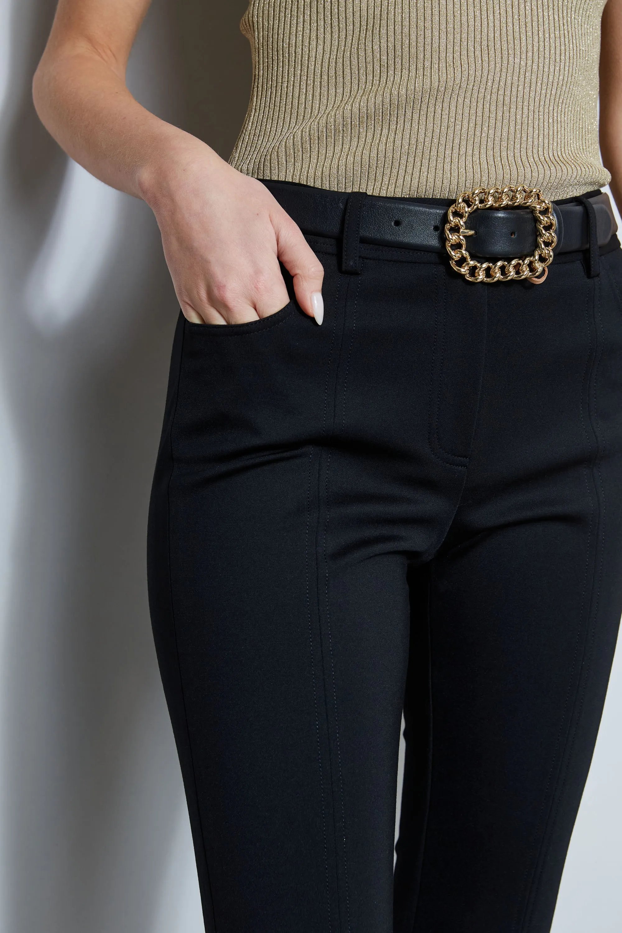 Inseam Slit Ponte Pant