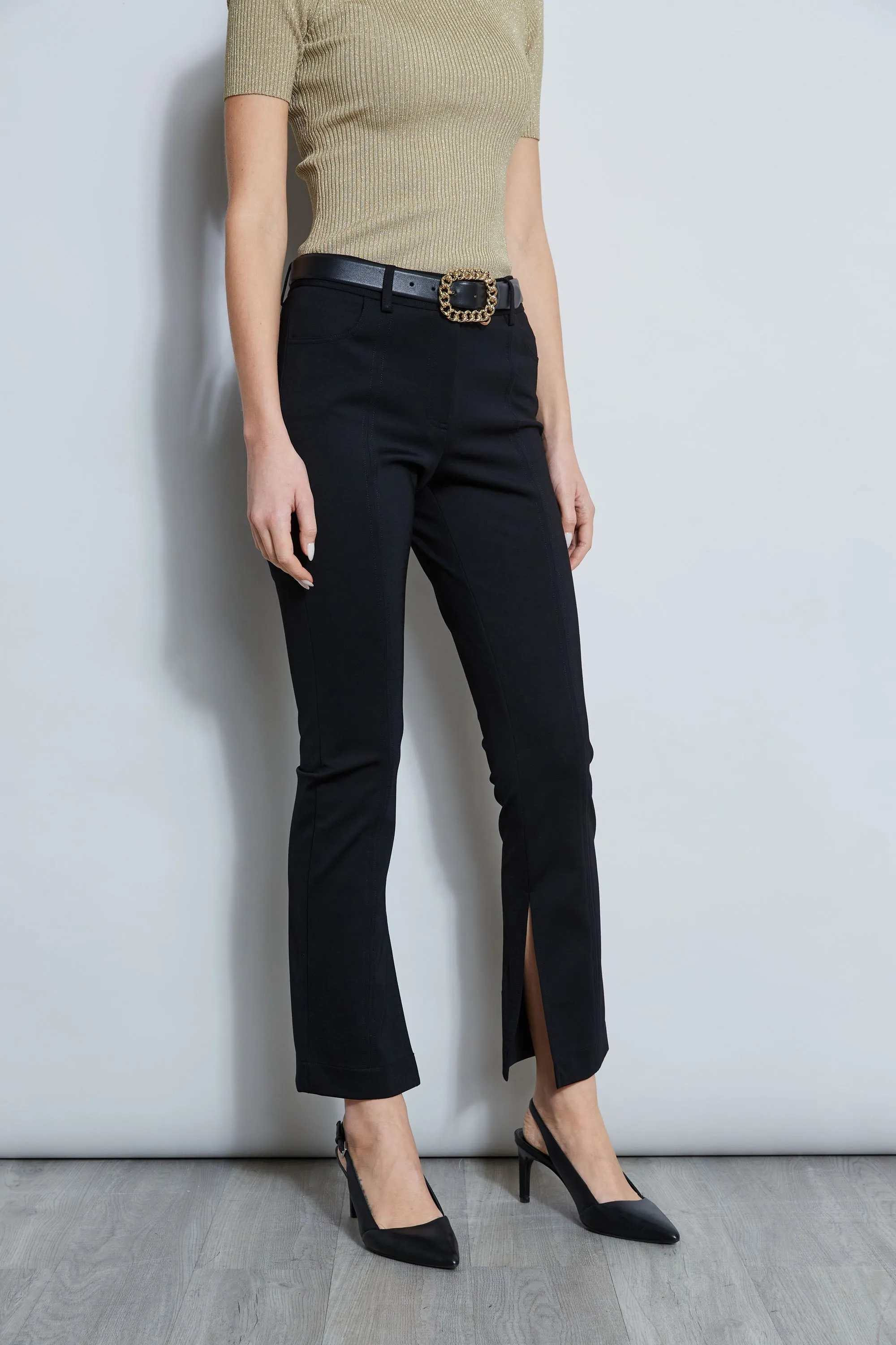 Inseam Slit Ponte Pant