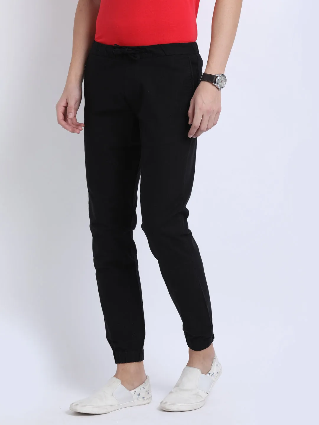 JDC Casual Solid Jogger Trouser - Black