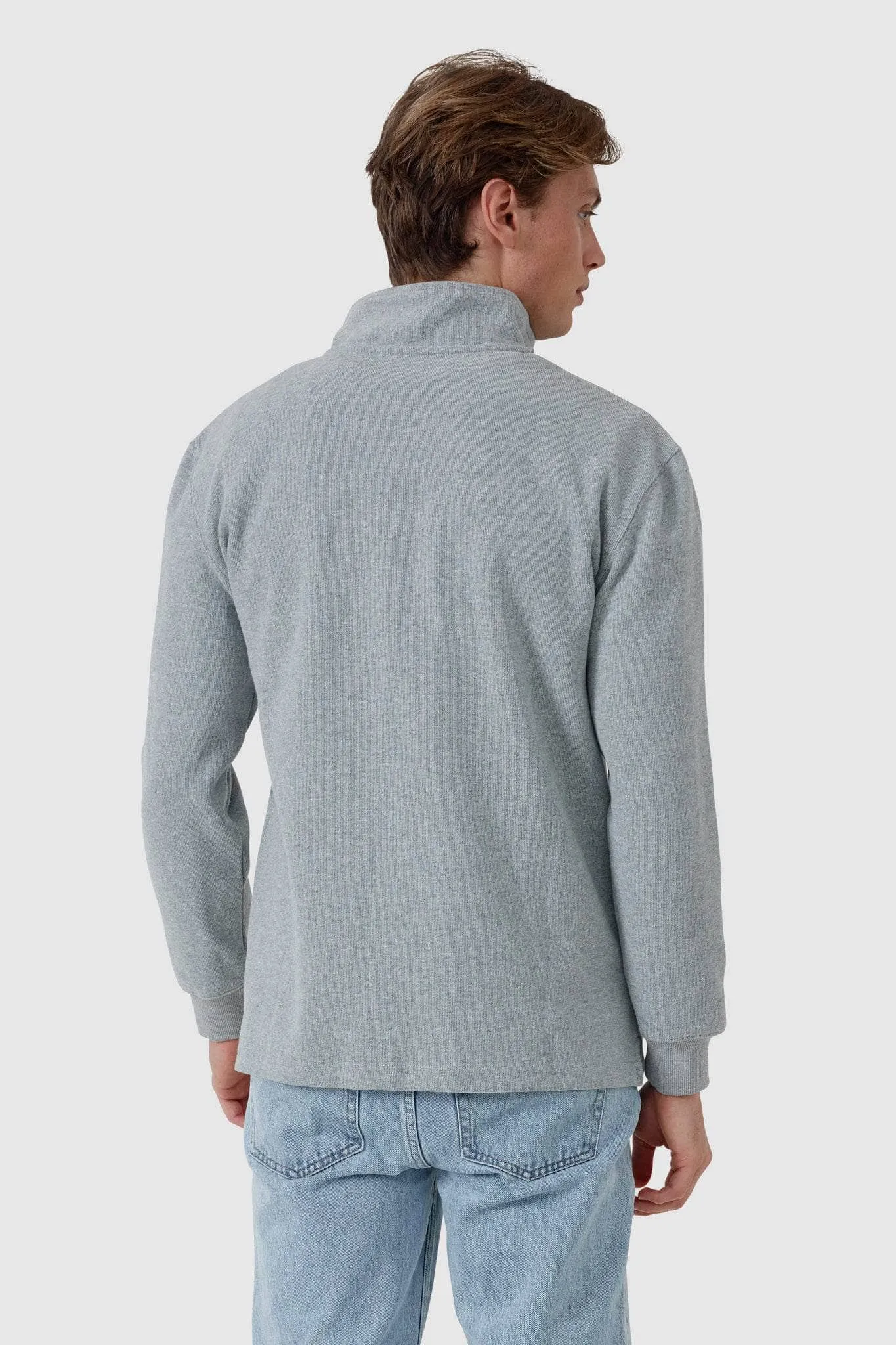 Kellock Ribbed Quarter Zip Grey Marle