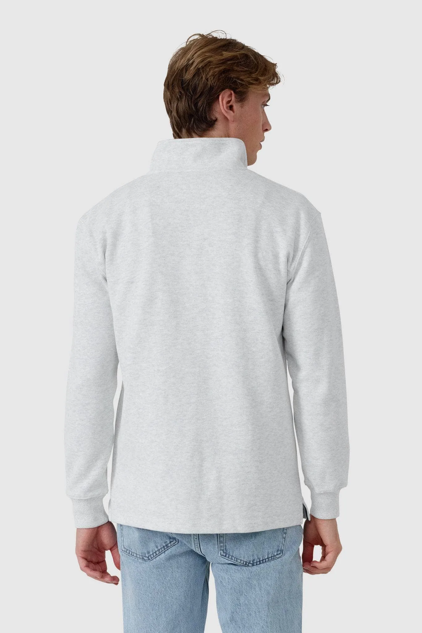 Kellock Ribbed Quarter Zip White Marle