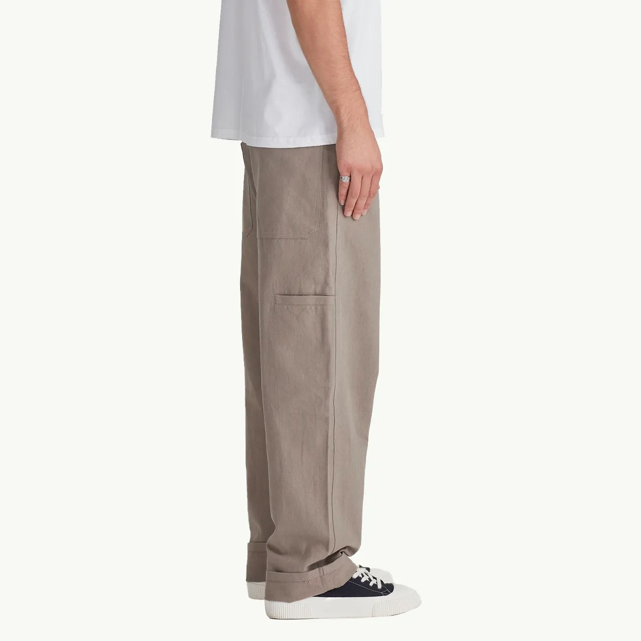 Linen Cotton Work Pant - Smoke