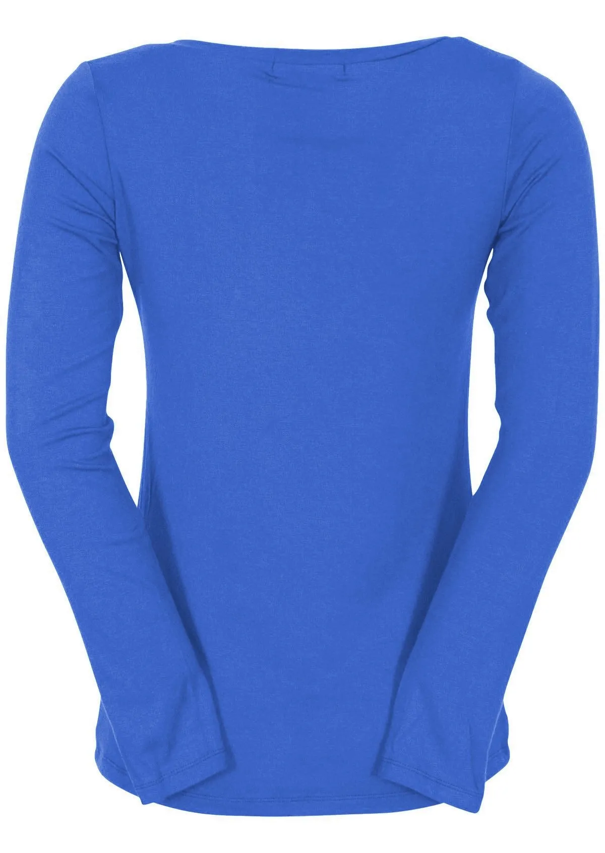 Long Sleeve Stretch V-neck Top Electric Blue