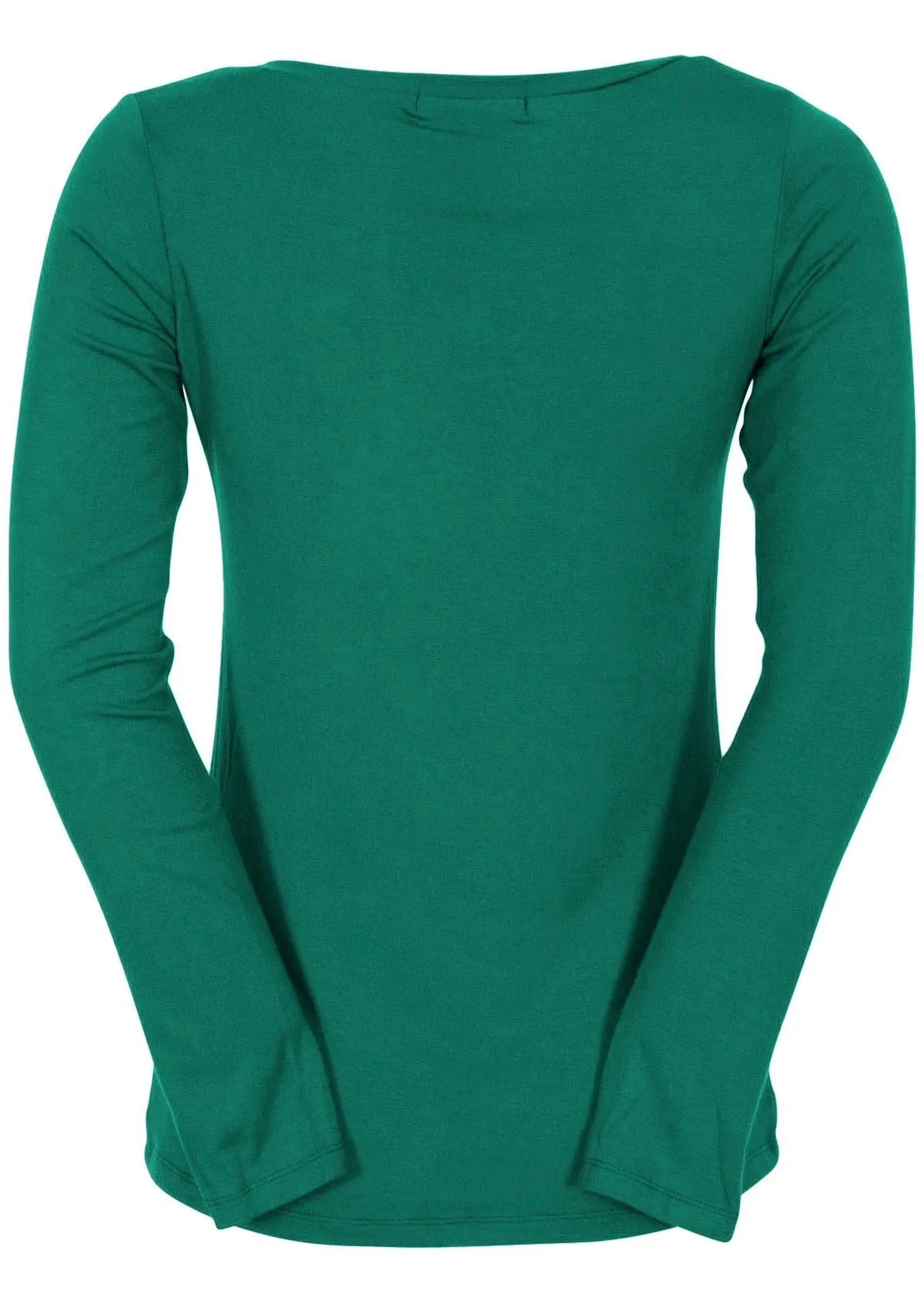 Long Sleeve Stretch V-neck Top Jade Green