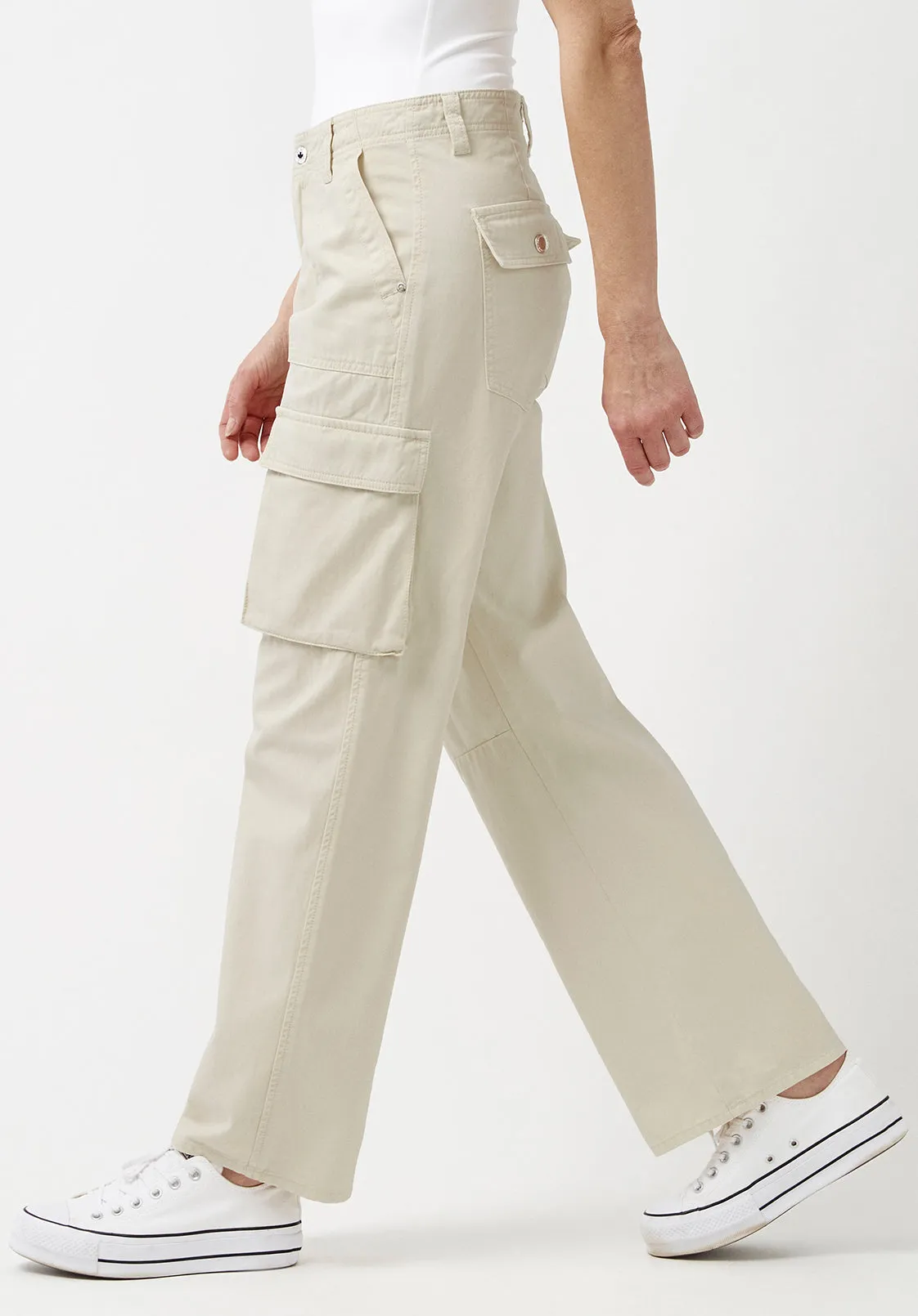 Low Rise Straight Gia Beige Cargo Pants - BL15915