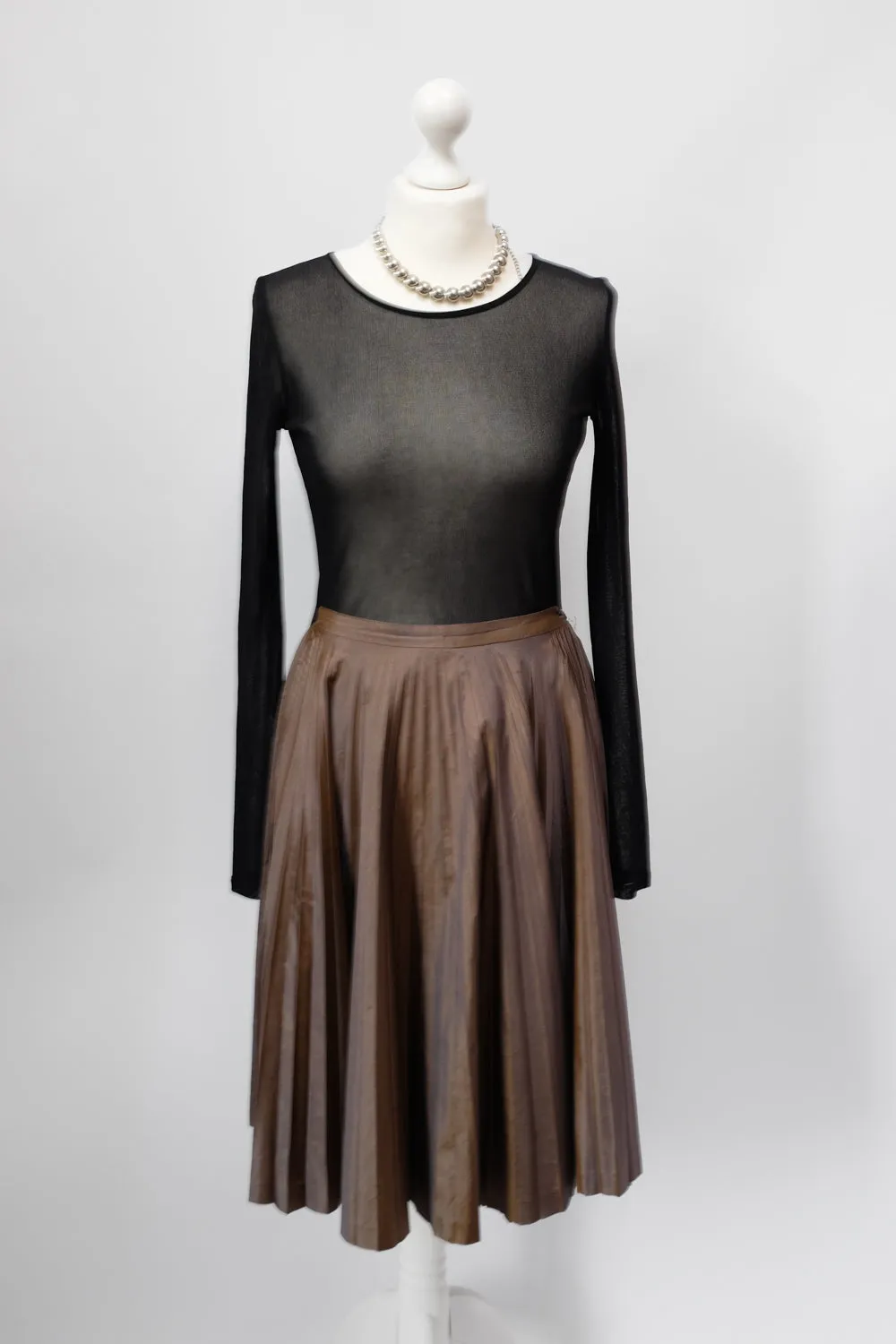 MARGARET HOWELL SILK METALLIC SKIRT