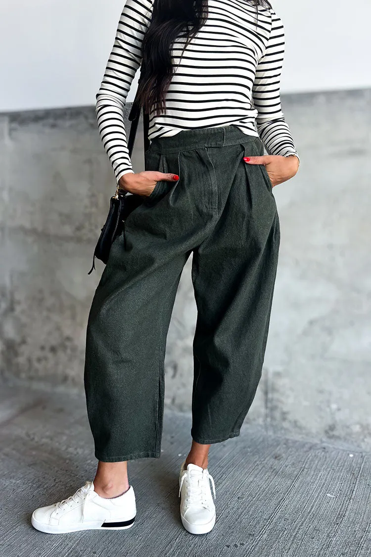 Mason Barrel Pants - Olive