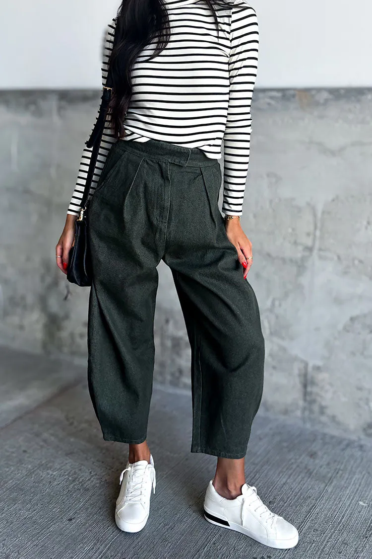 Mason Barrel Pants - Olive