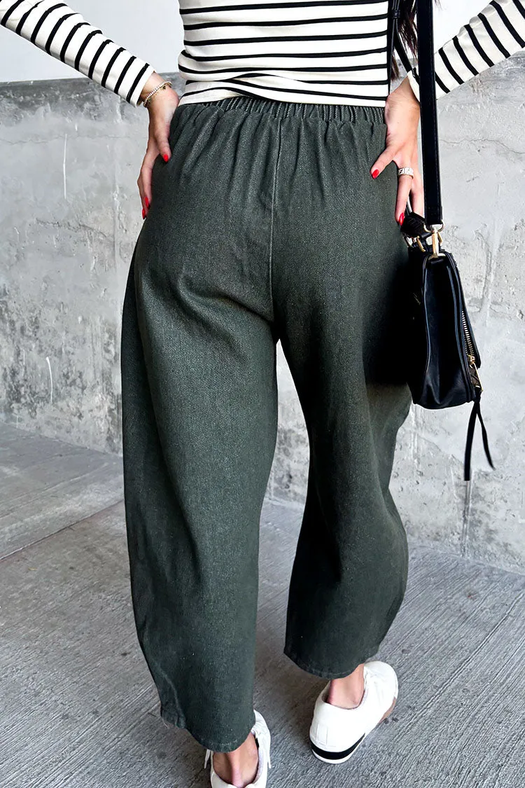 Mason Barrel Pants - Olive