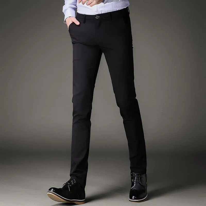 Mens Black Dress Pants Formal Pants Slim Fit Black Suit Pants Business Casual Mens Trousers