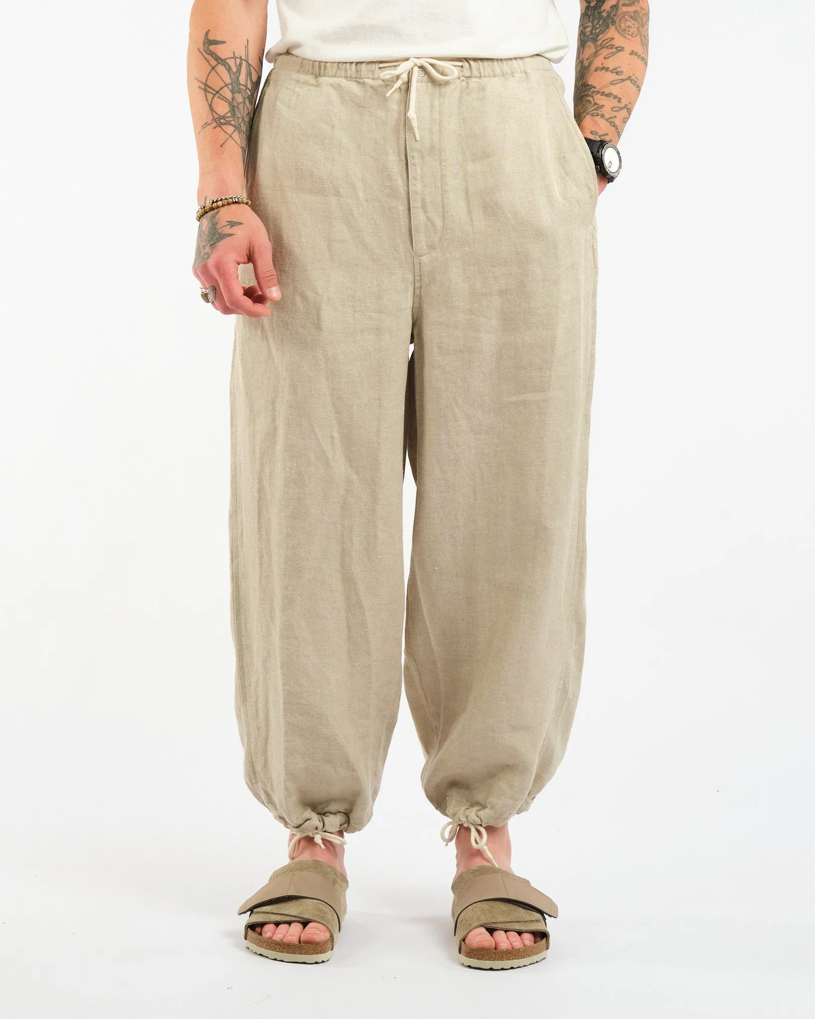 MIL Easy Pants Linen Herringbone Natural