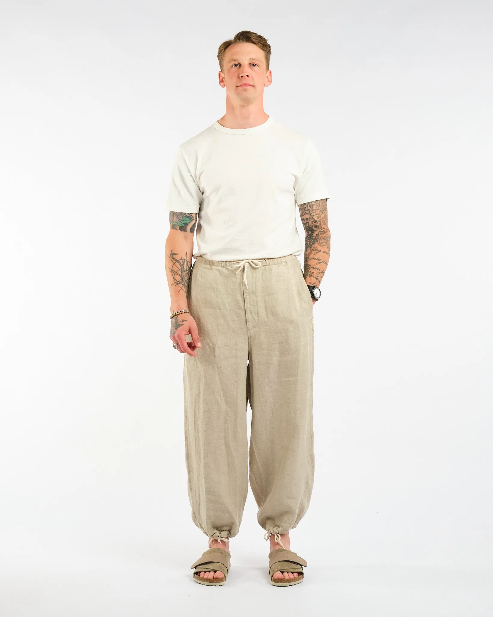 MIL Easy Pants Linen Herringbone Natural