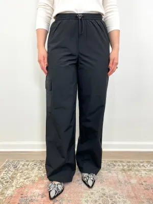 Nylon Cargo Pant in Jet Black