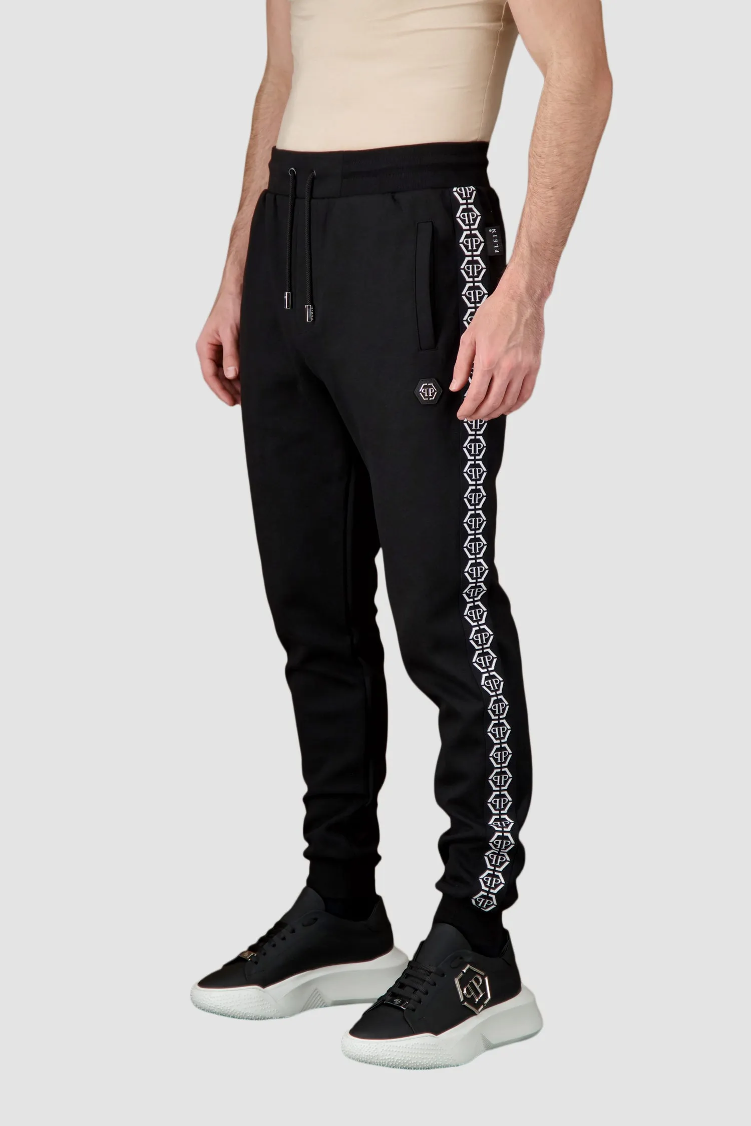 Philipp Plein Black Hexagon Jogging Trousers