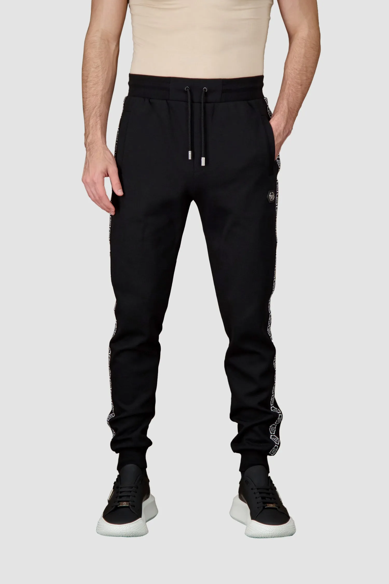 Philipp Plein Black Hexagon Jogging Trousers