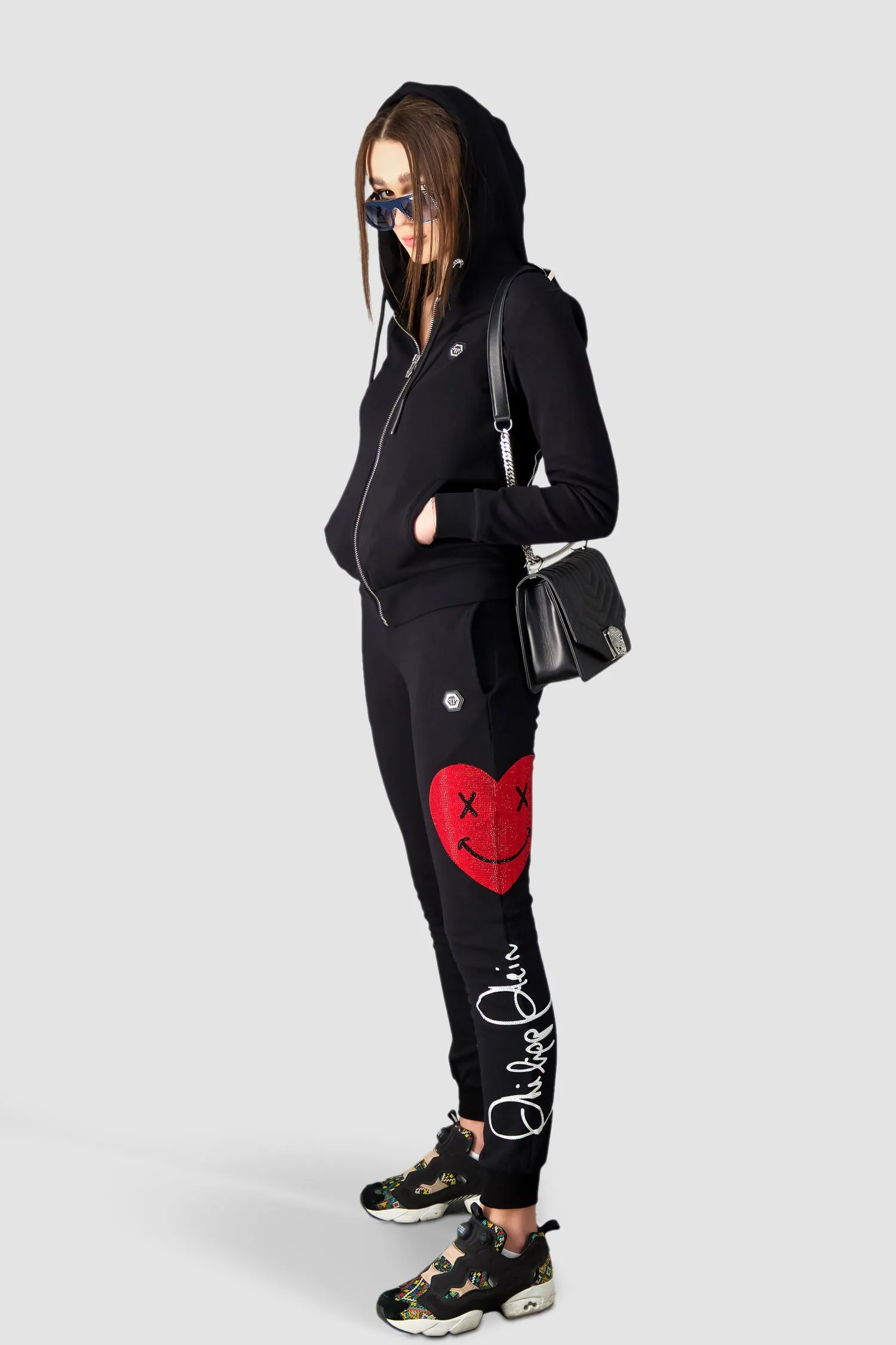 Philipp Plein Black Signature Jogging Trousers