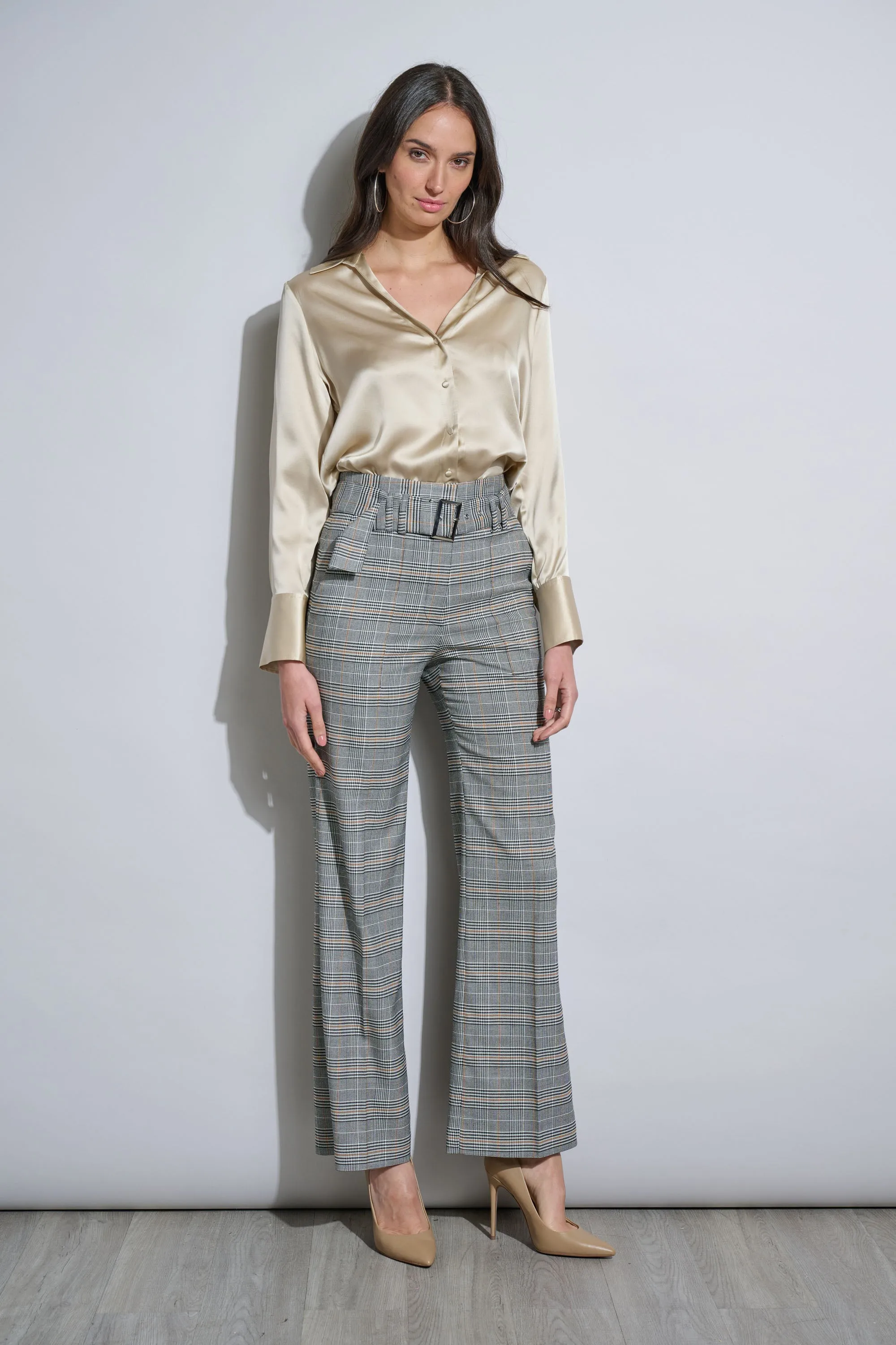 Plaid Belted Pant