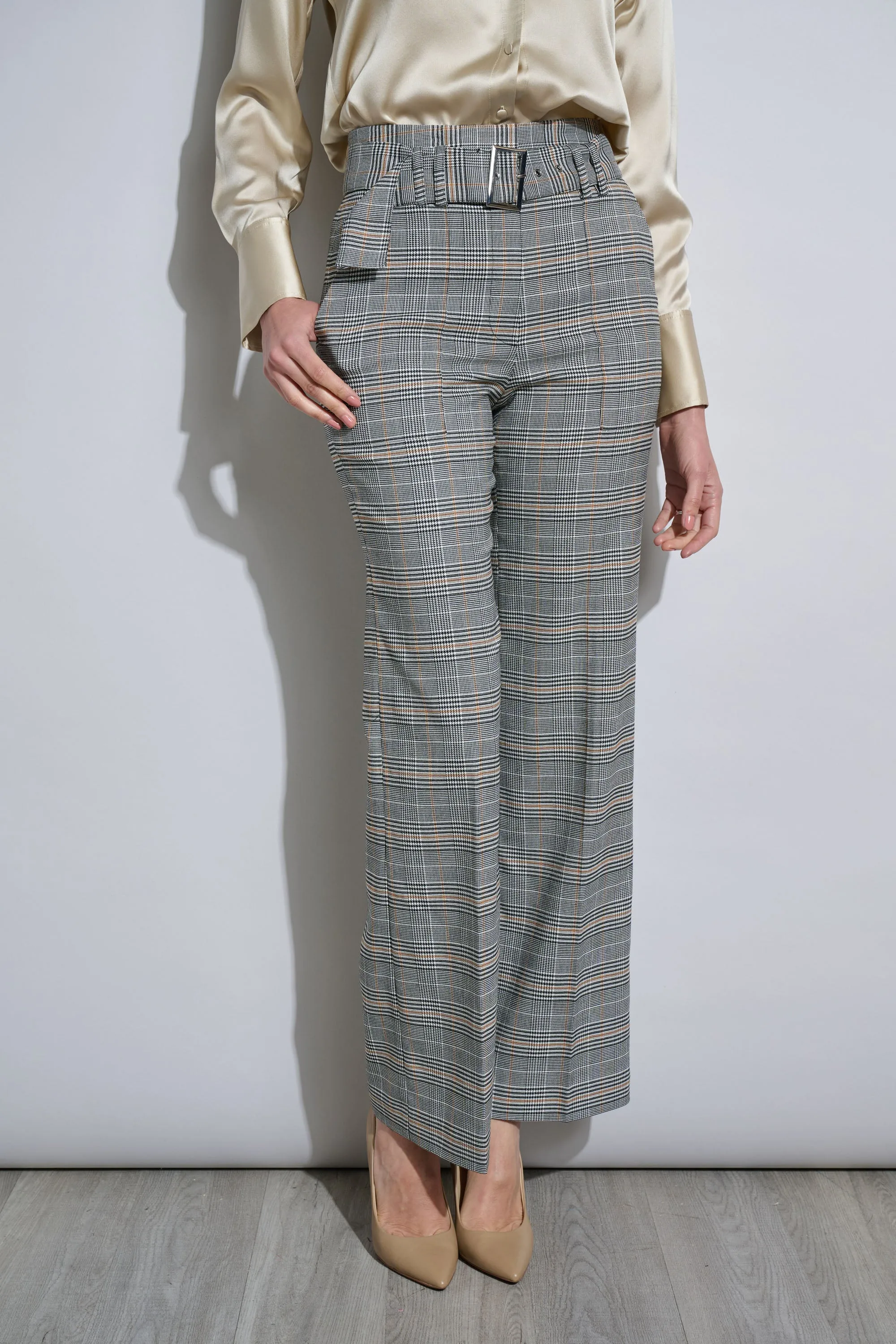 Plaid Belted Pant