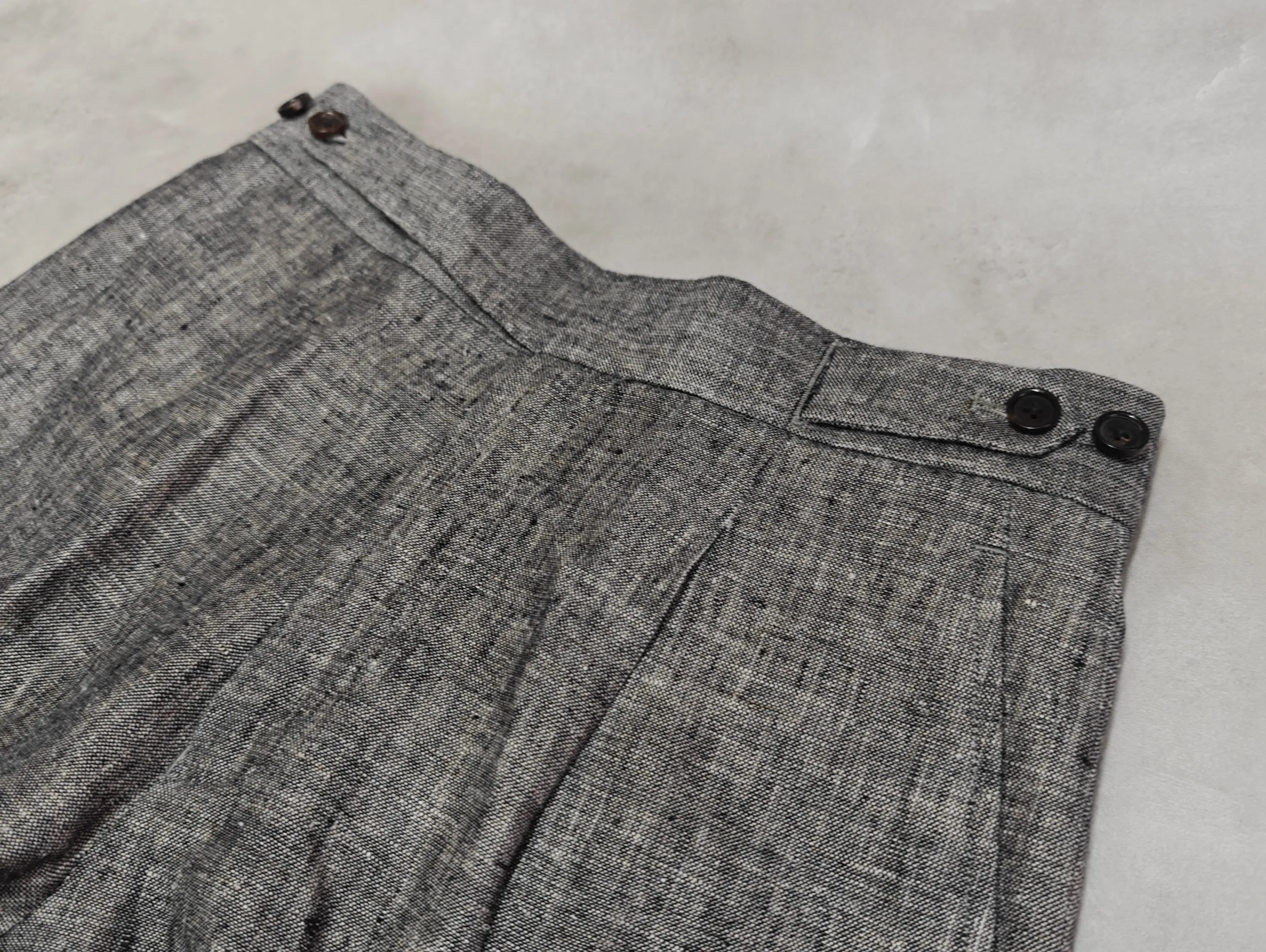 Plain Charcoal Linen Trousers  - ST139