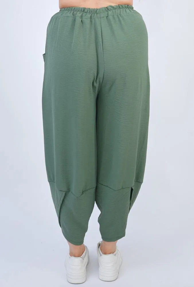 Plain Panelled Pockets Jogging Bottom