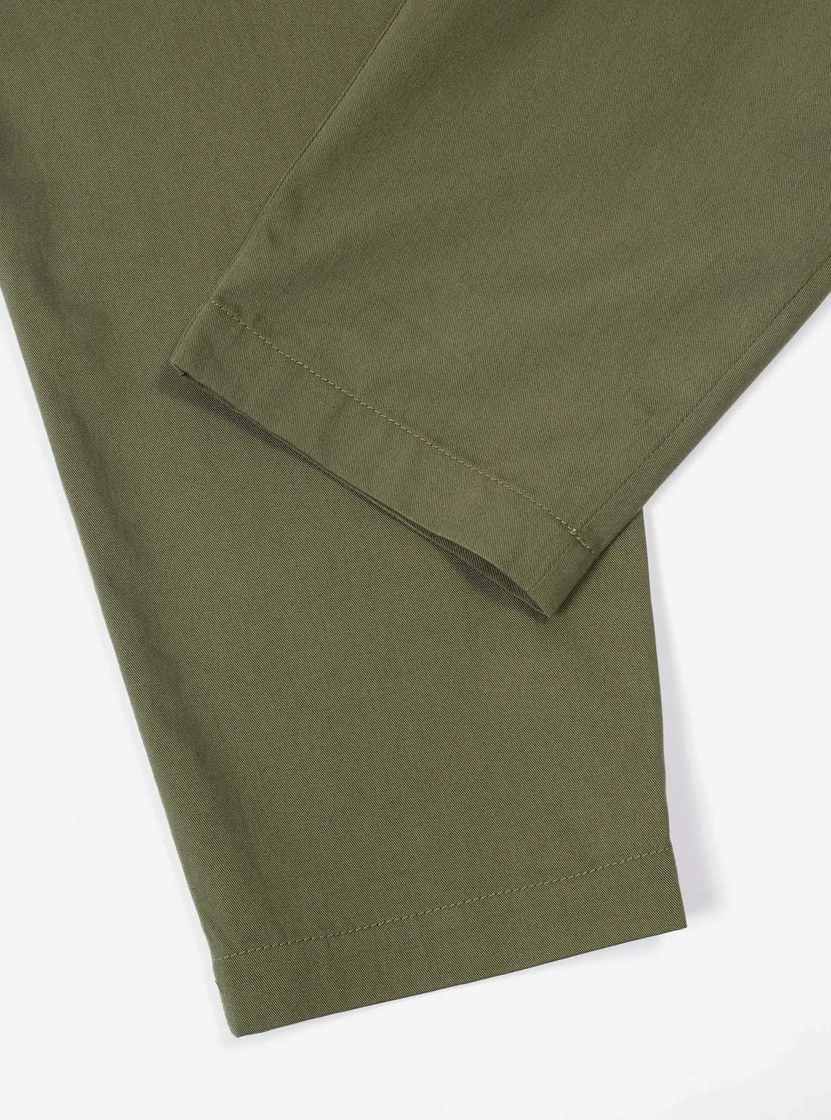 Pleated Track Pant - Light Olive Twill