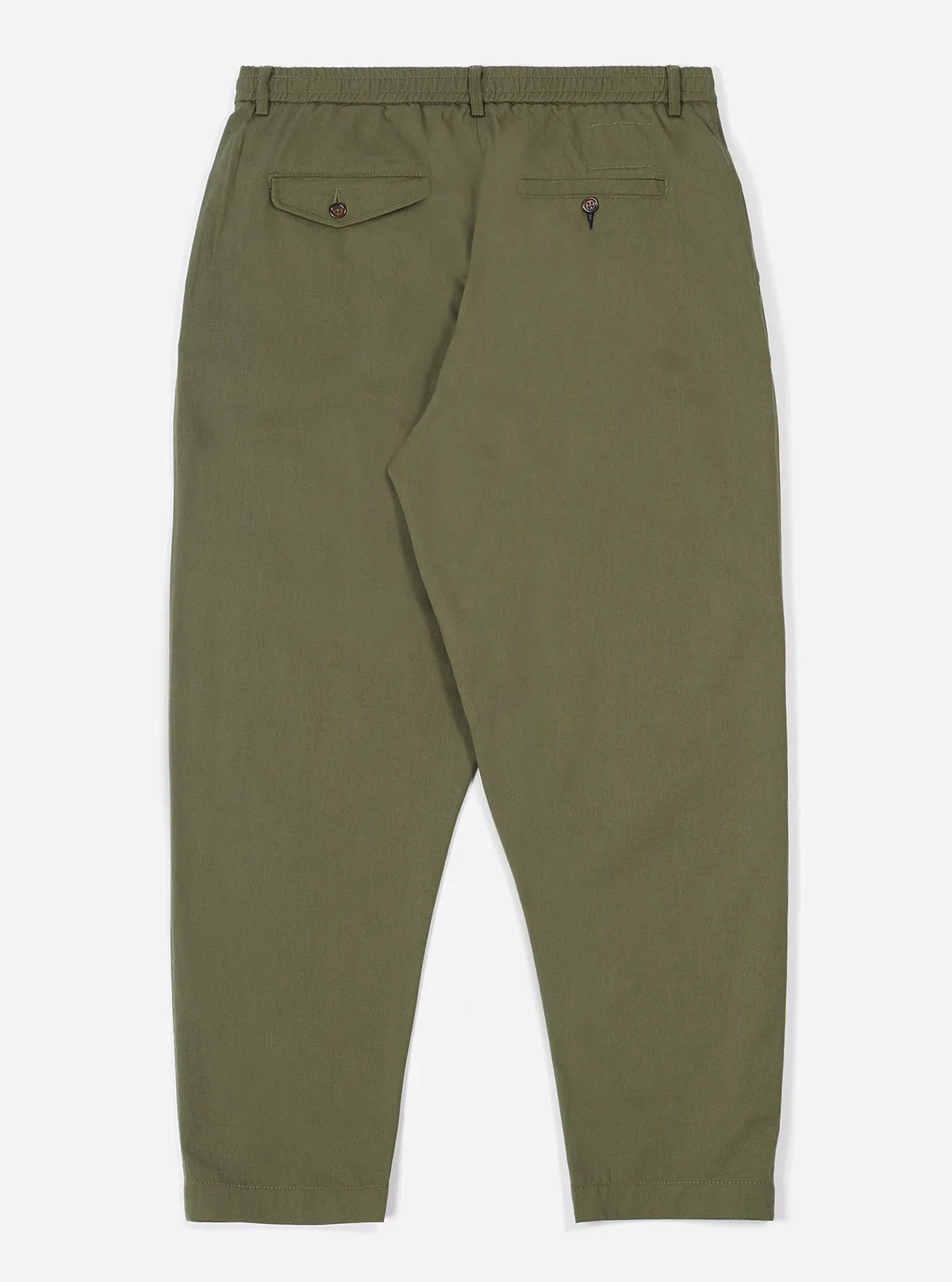 Pleated Track Pant - Light Olive Twill