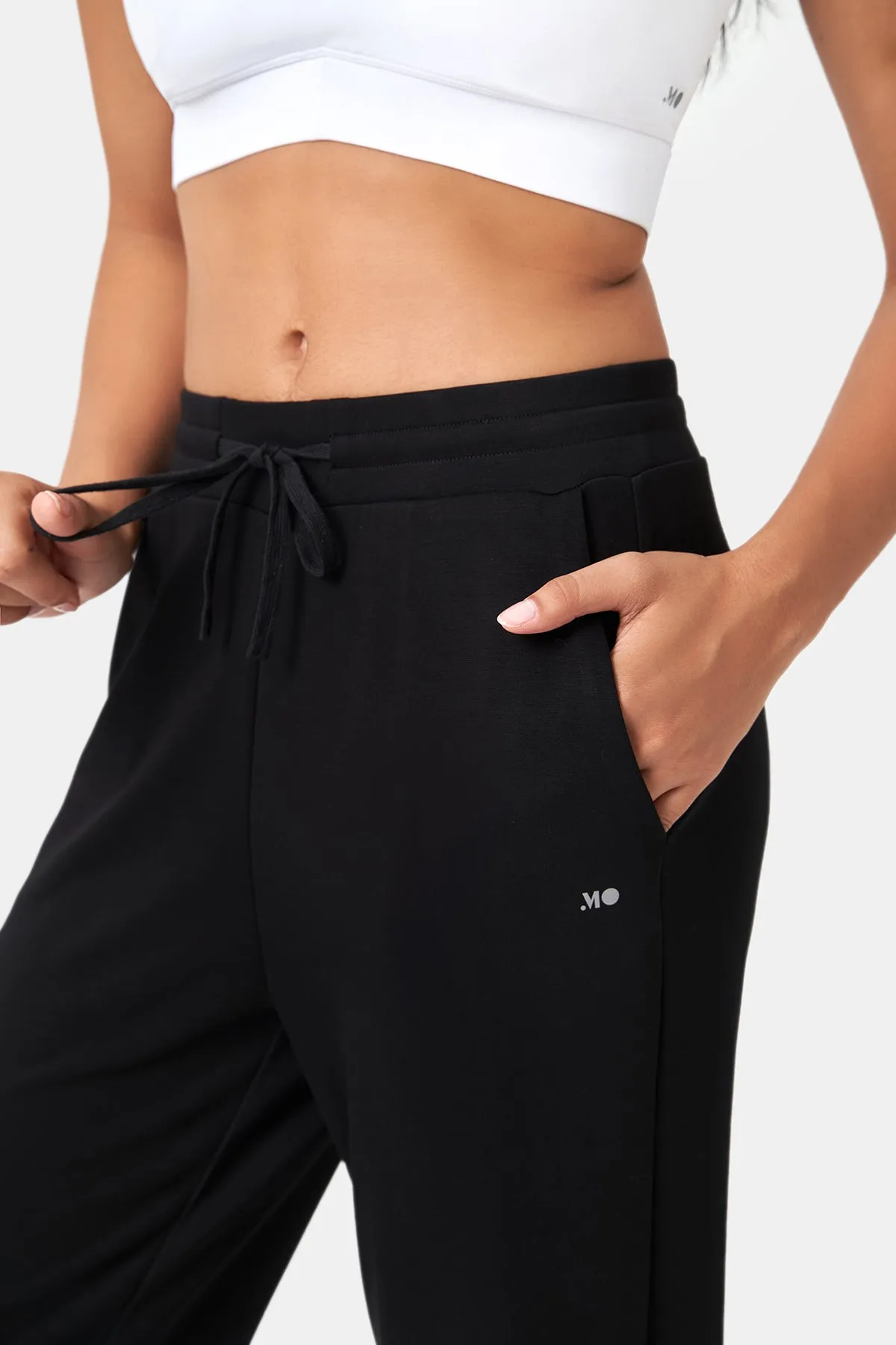 Relaxed-Fit Split-Hem Full-Length Jogging Pants