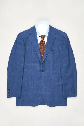 Ring Jacket AMJ01 Blue Water Linen Check Sport Coat