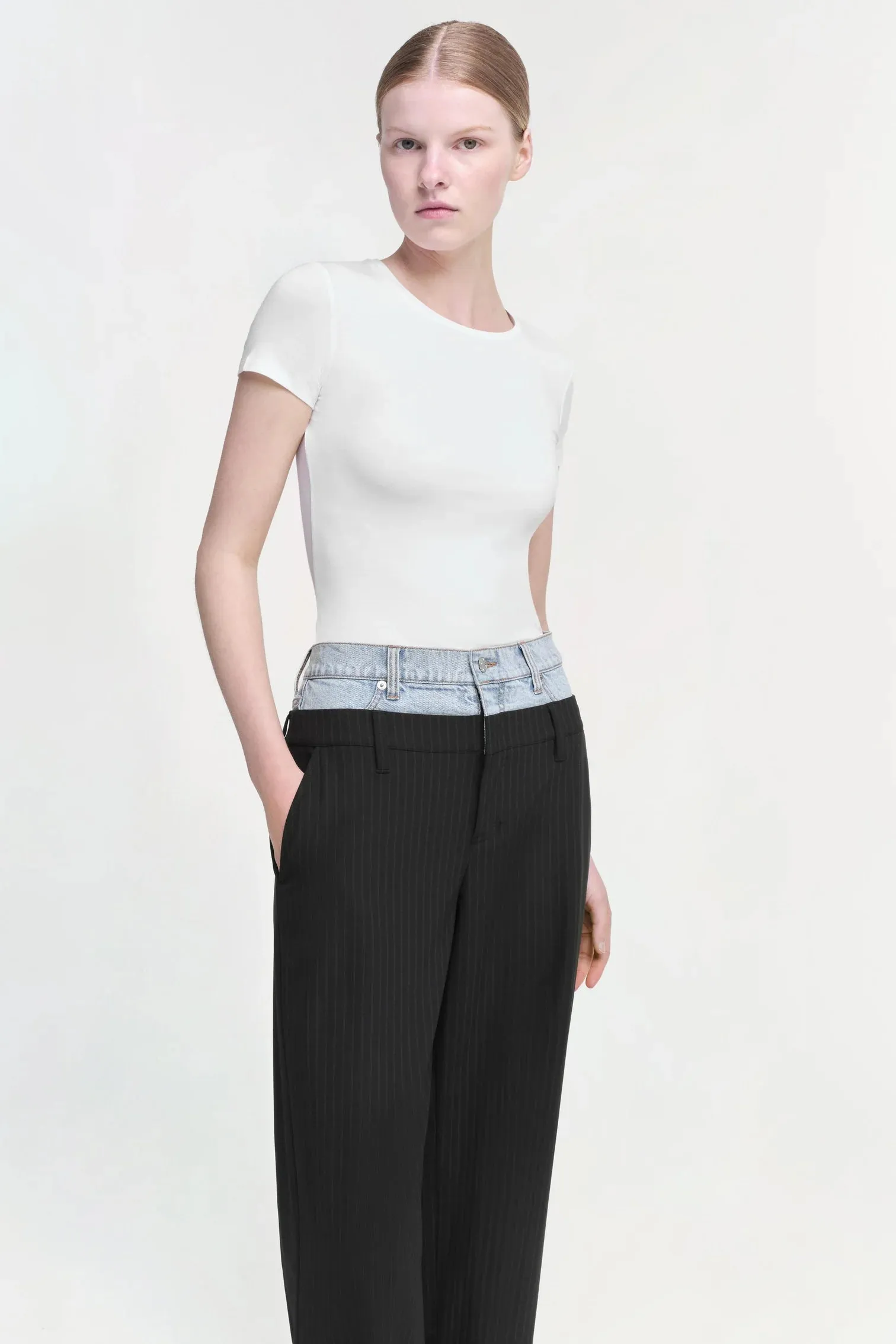 SIMKHAI OPHELIA DOUBLE WAISTBAND PANT