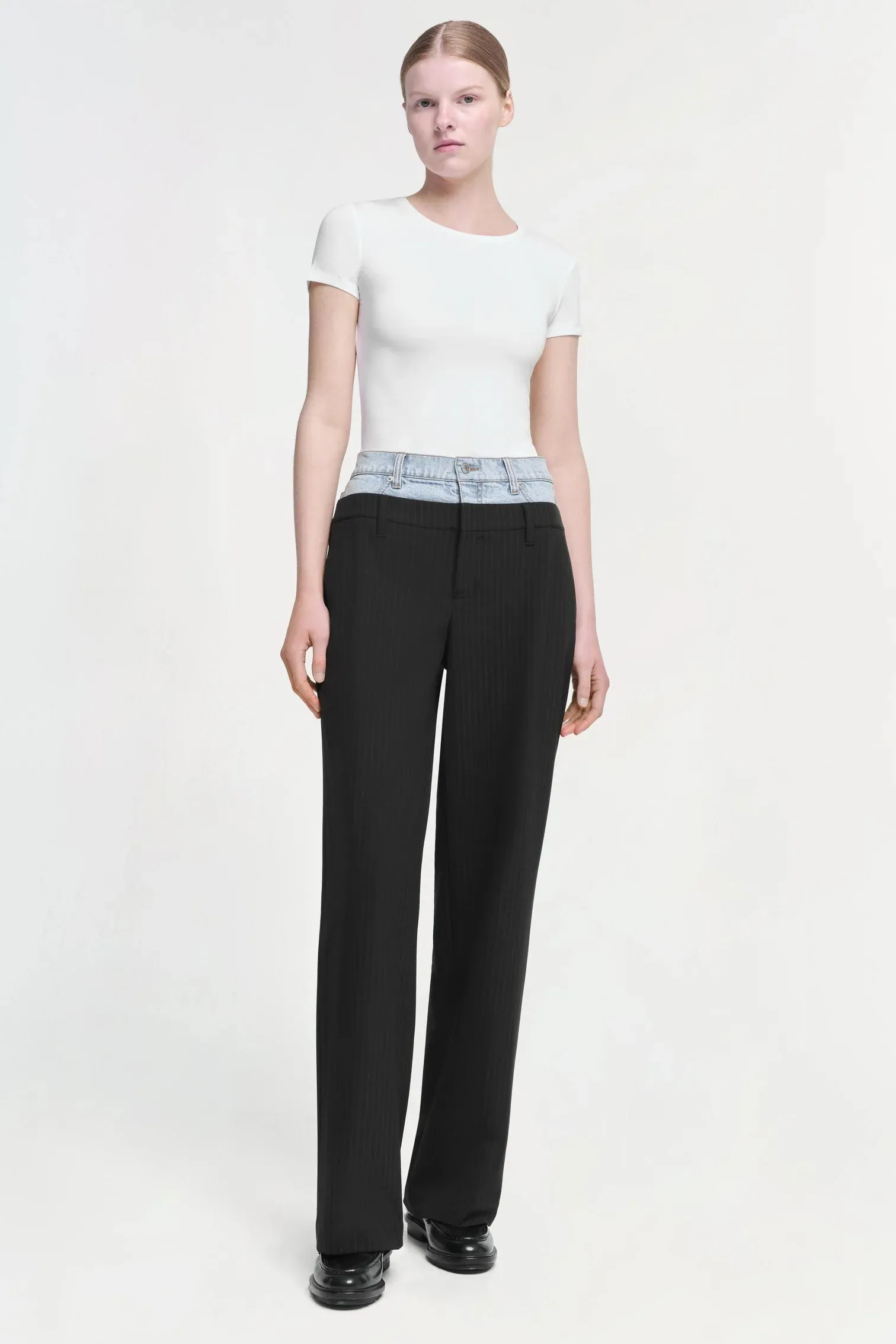 SIMKHAI OPHELIA DOUBLE WAISTBAND PANT