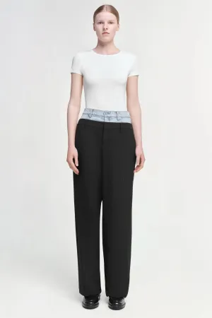 SIMKHAI OPHELIA DOUBLE WAISTBAND PANT