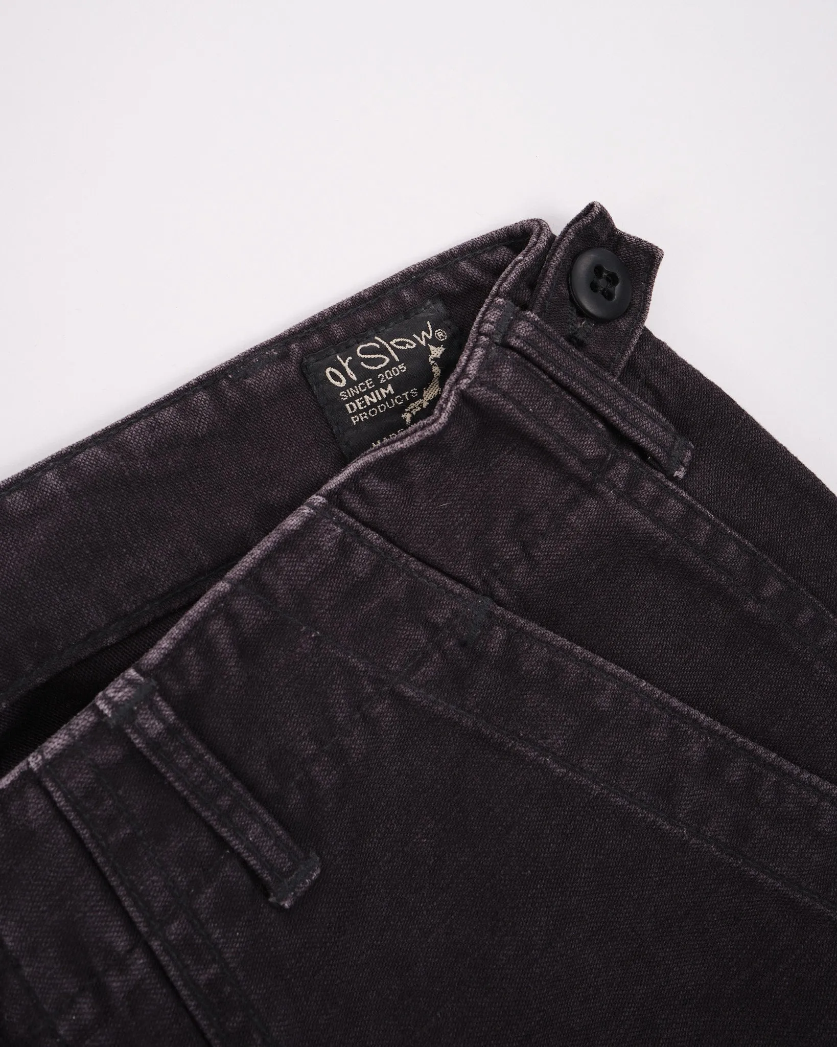 SLIM FIT FATIGUE PANTS BLACK STONE