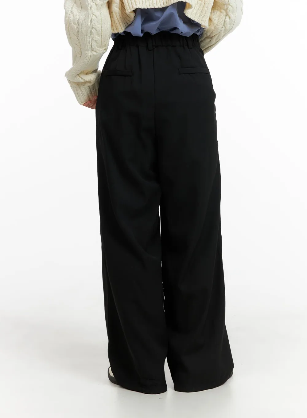 Solid Banding Wide Trousers OM412