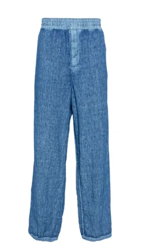 STRAIGHT-LEG LINEN TROUSERS