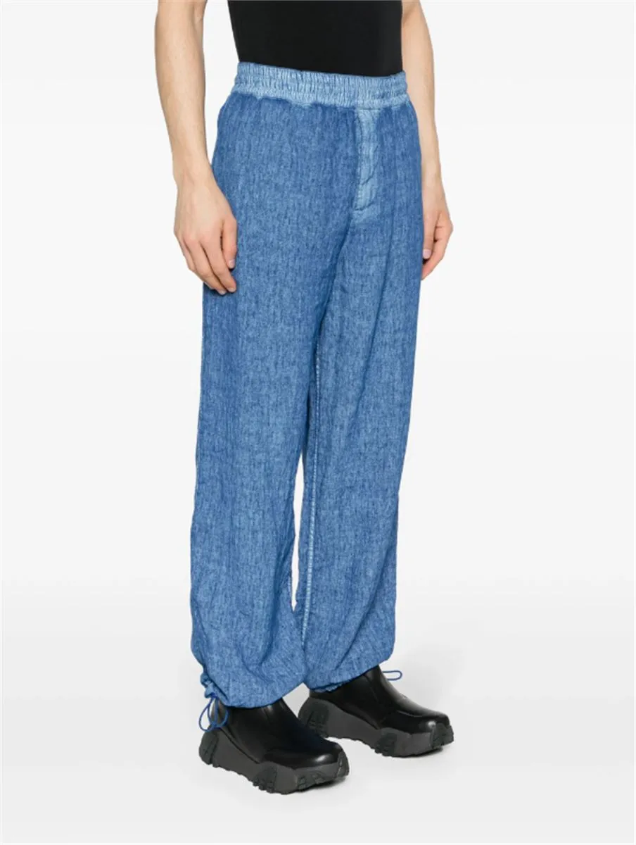 STRAIGHT-LEG LINEN TROUSERS