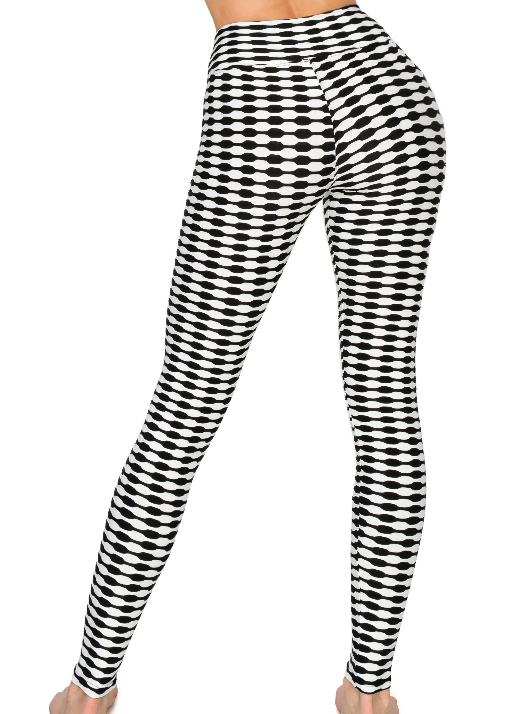 Textured 3D Booty Yoga Pants - High Waist Compression Slimming Butt Lift Patterned Pants